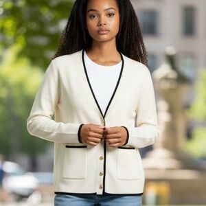 🆕 ZESICA BLOCK CARDIGAN SWEATERS BUTTON DOWN OPEN FRONT M